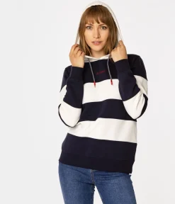 Bluza damska oversize z kapturem SADIE 4567 STRIPES