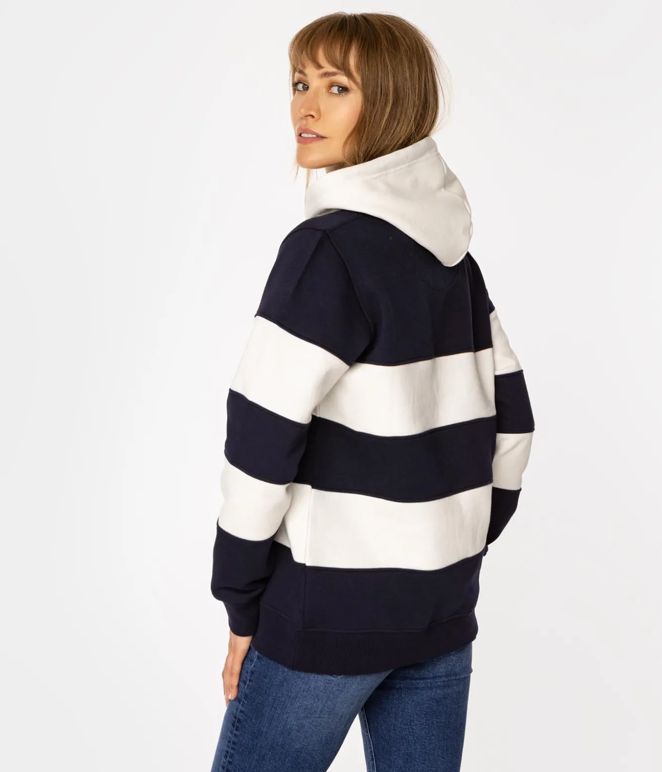Bluza damska oversize z kapturem SADIE 4567 STRIPES