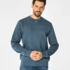 Bluza męska z napisami ALBERTO 2810 INDIAN TEAL