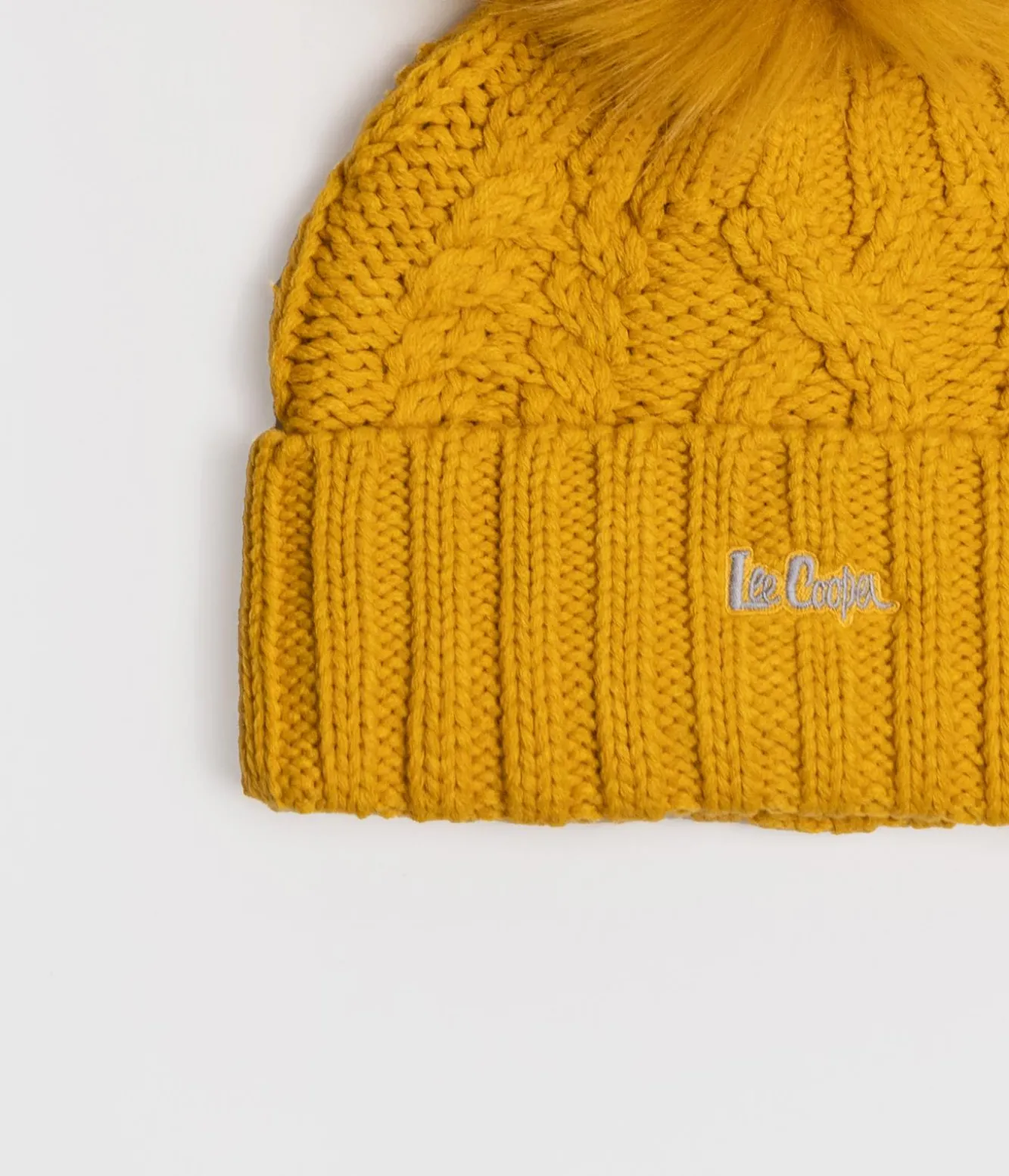 Czapka zimowa damska damska z pomponem 0100 YELLOW