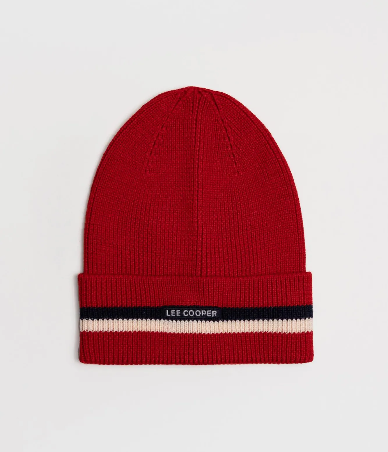 Czapka zimowa męska z wełną merino 5053 RED STRIPES