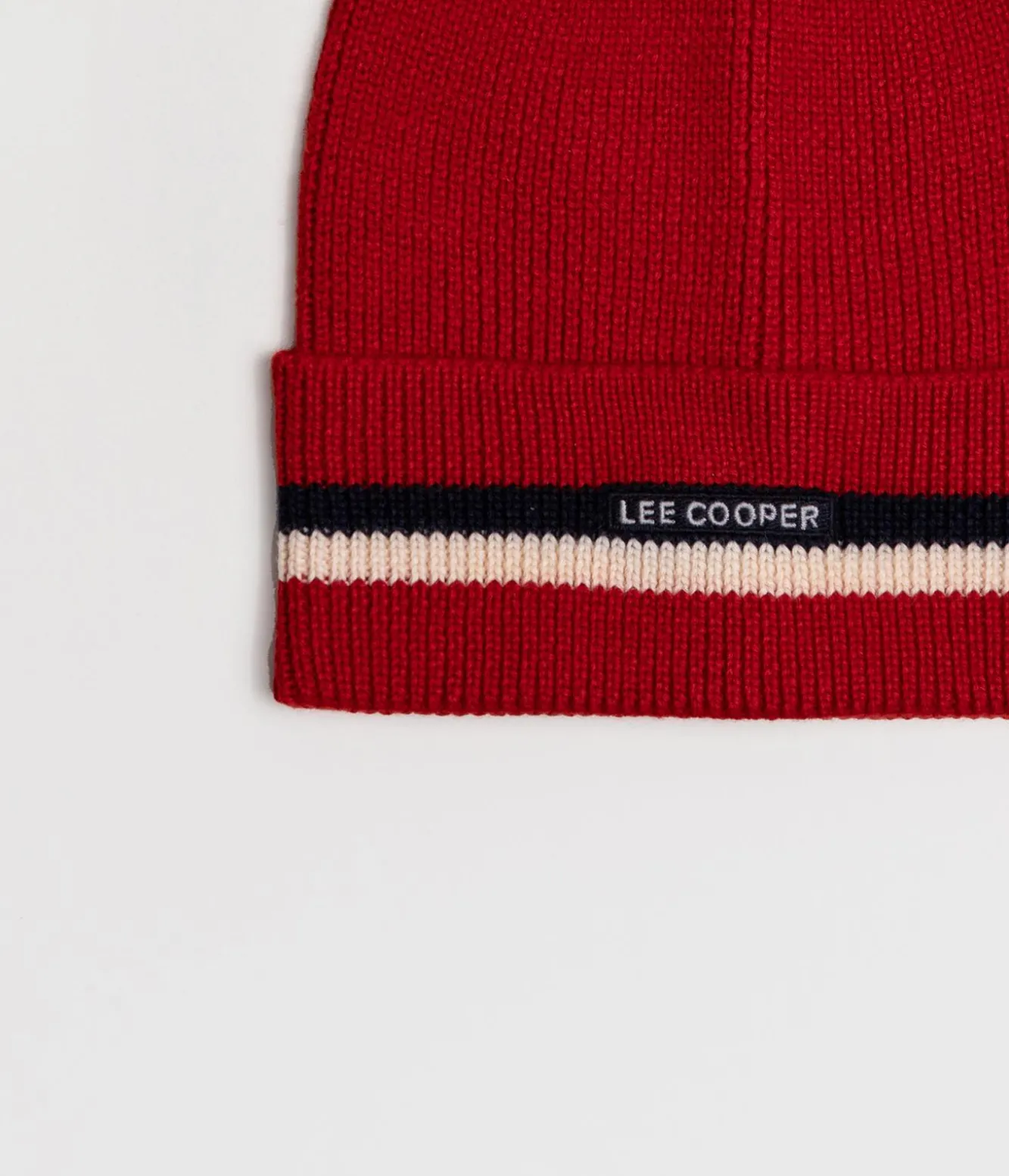 Czapka zimowa męska z wełną merino 5053 RED STRIPES