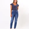 Jeansy damskie mom jeans MATEA 2417 DARK USED