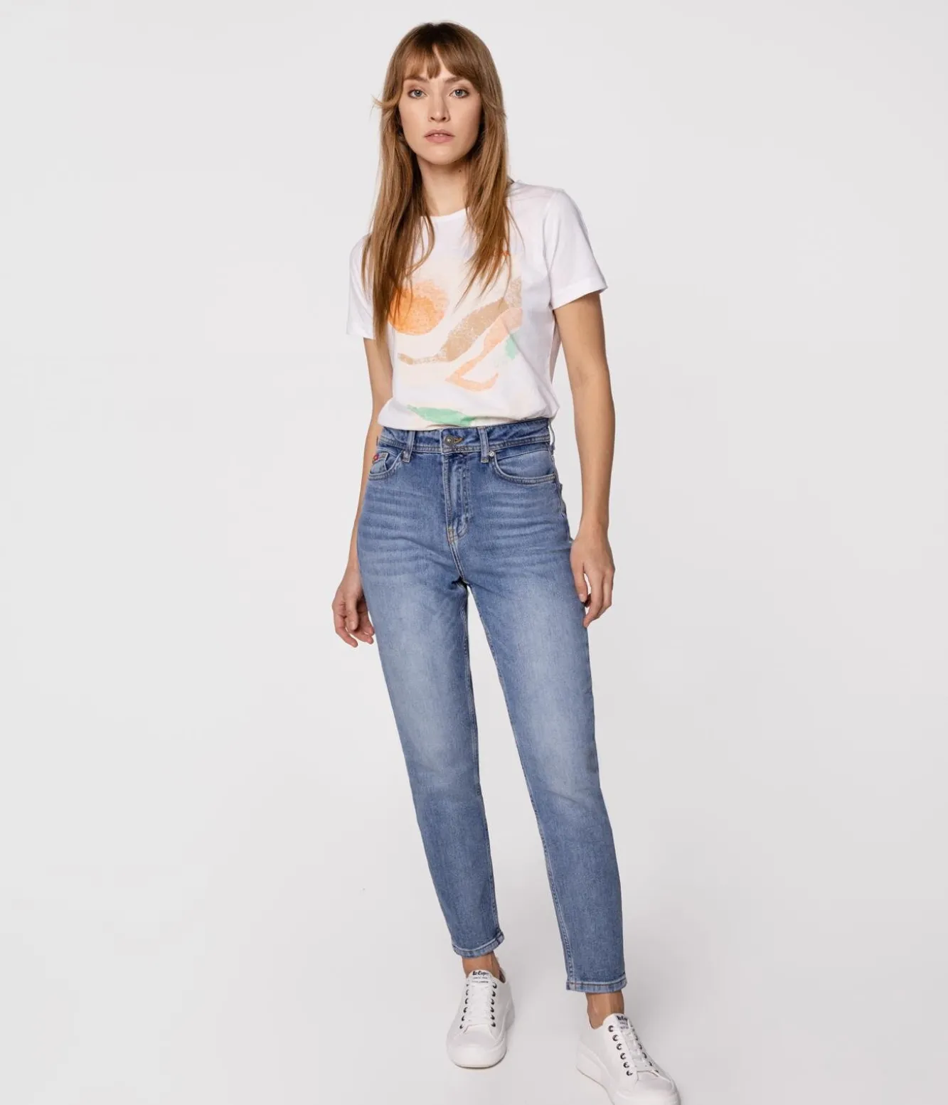 Jeansy damskie mom jeans MATEA 9840 BRUSHED USED