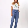 Jeansy damskie mom jeans CLARINE 1720 BRUSHED USED
