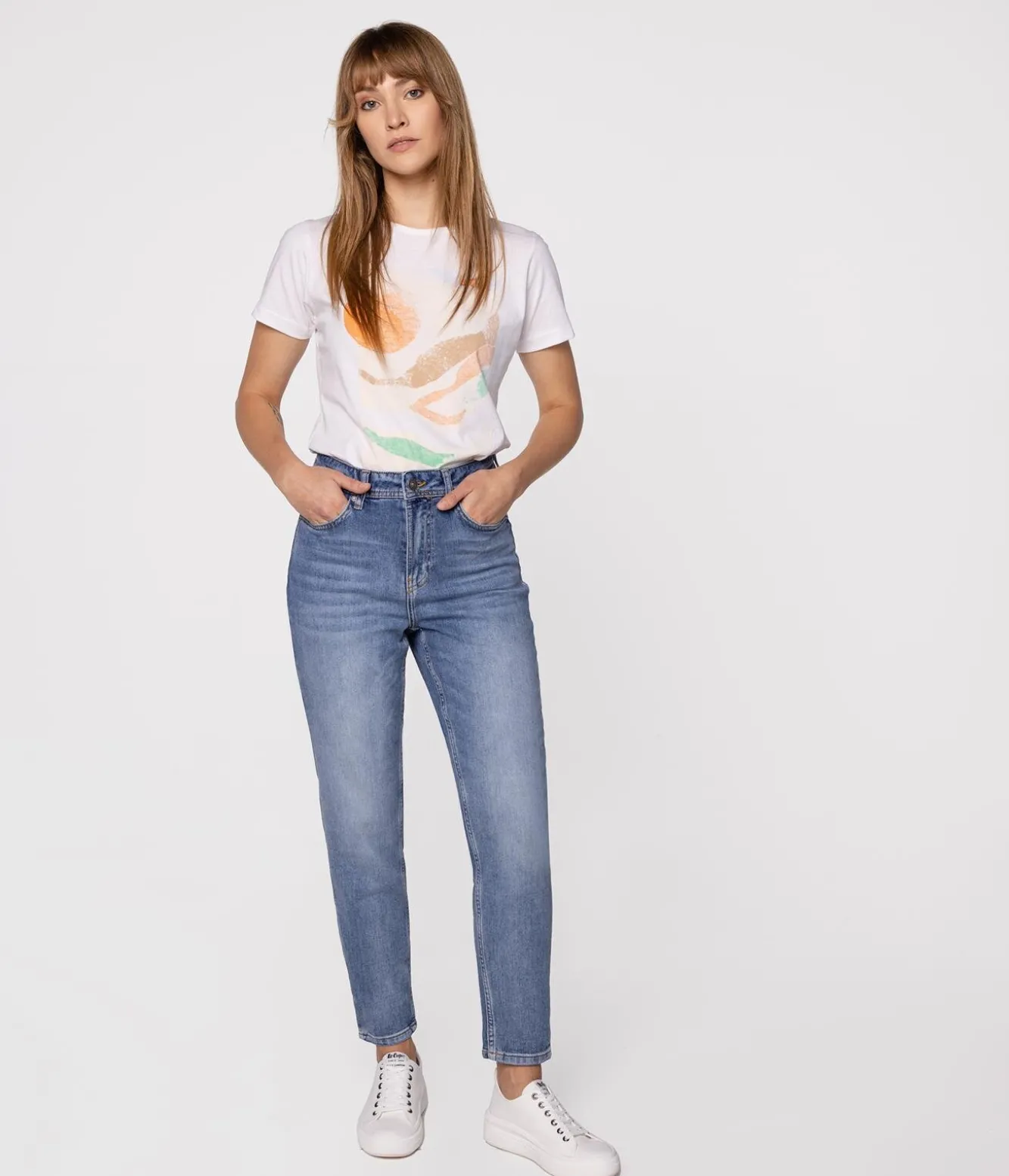 Jeansy damskie mom jeans MATEA 9840 BRUSHED USED