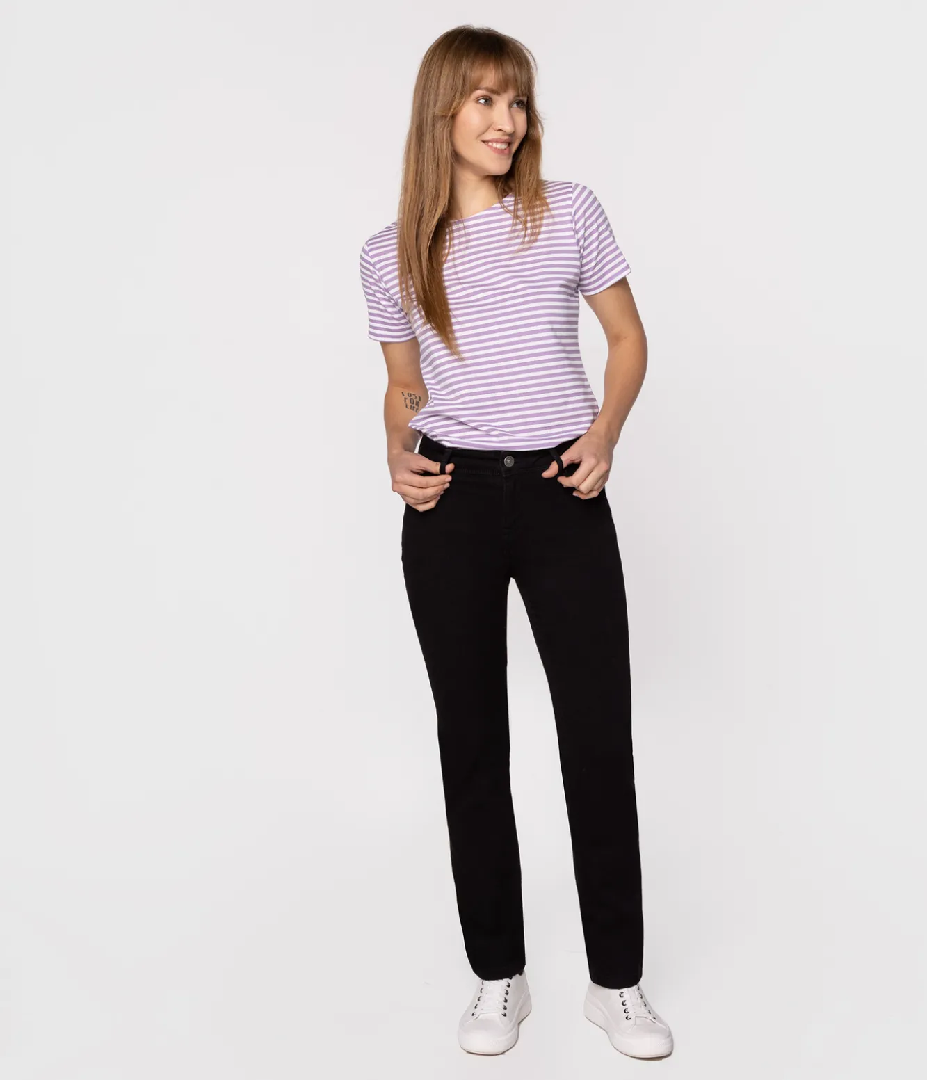 Jeansy damskie regular KIM 8151 BLACK BLACK