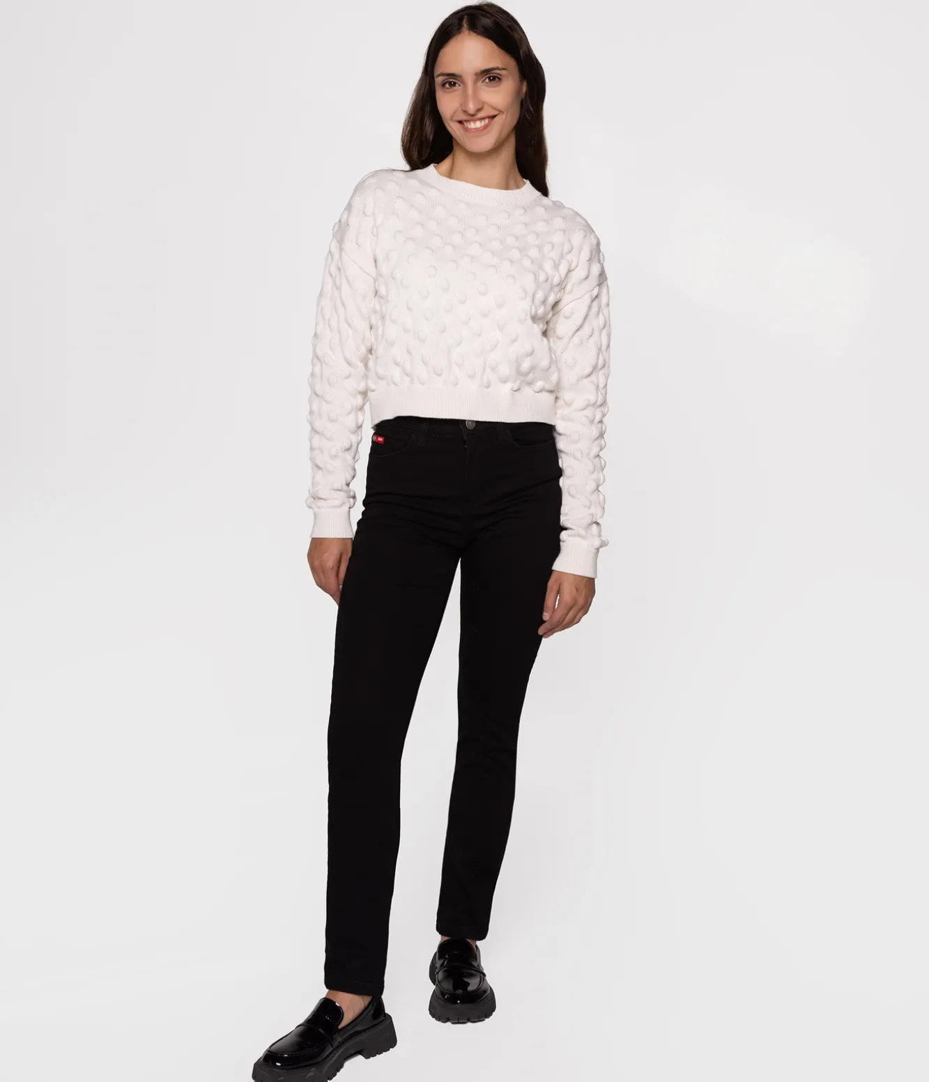 Jeansy damskie slim LC135 8151 BLACK