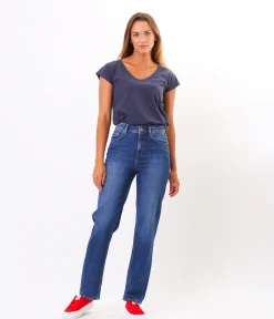 Jeansy damskie straight PARIS+ 1054 DARK BRUSHED