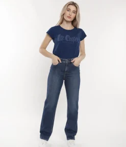 Jeansy damskie straight PARIS 1054 DARK RUSHED