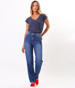 Jeansy damskie straight PARIS+ 1054 DARK BRUSHED