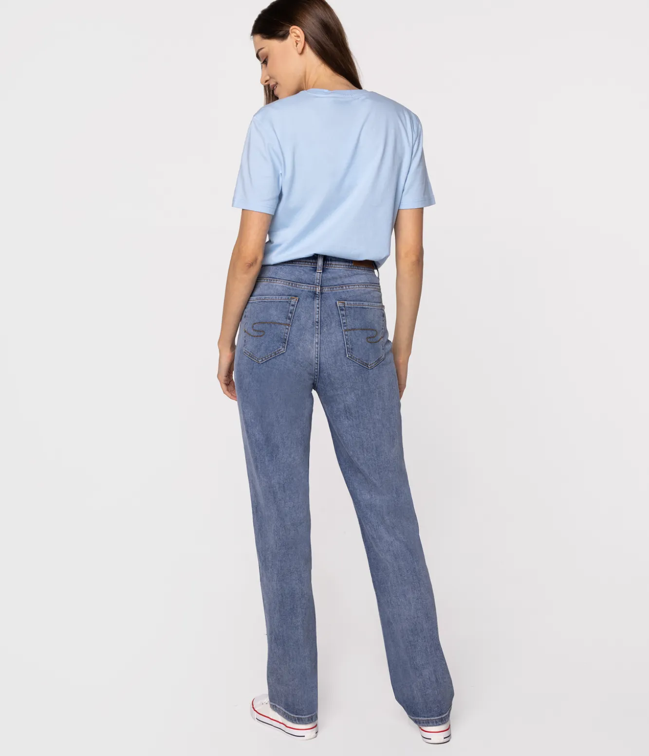Jeansy damskie straight PARIS 9840 STONE