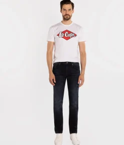 Jeansy męskie comfort slim DENZEL 2701 BLUE BLACK USED