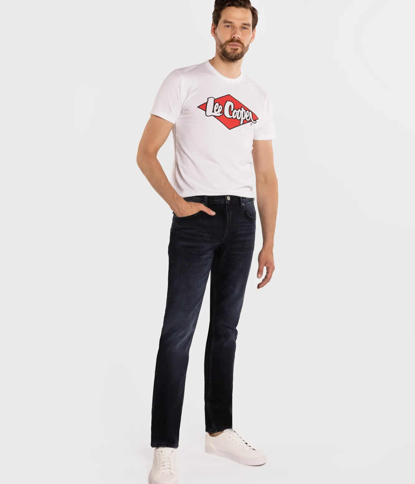 Jeansy męskie comfort slim DENZEL 2701 BLUE BLACK USED