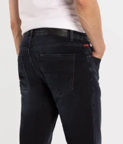 Jeansy męskie comfort slim DENZEL 2701 BLUE BLACK USED