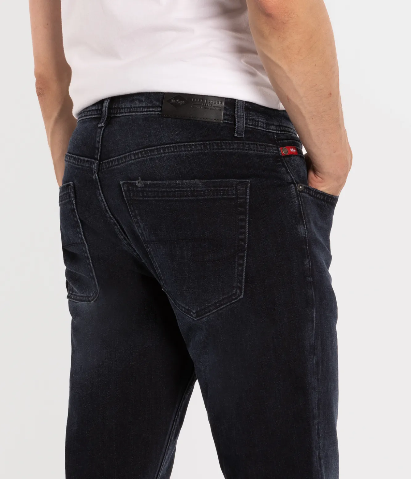 Jeansy męskie comfort slim DENZEL 2701 BLUE BLACK USED