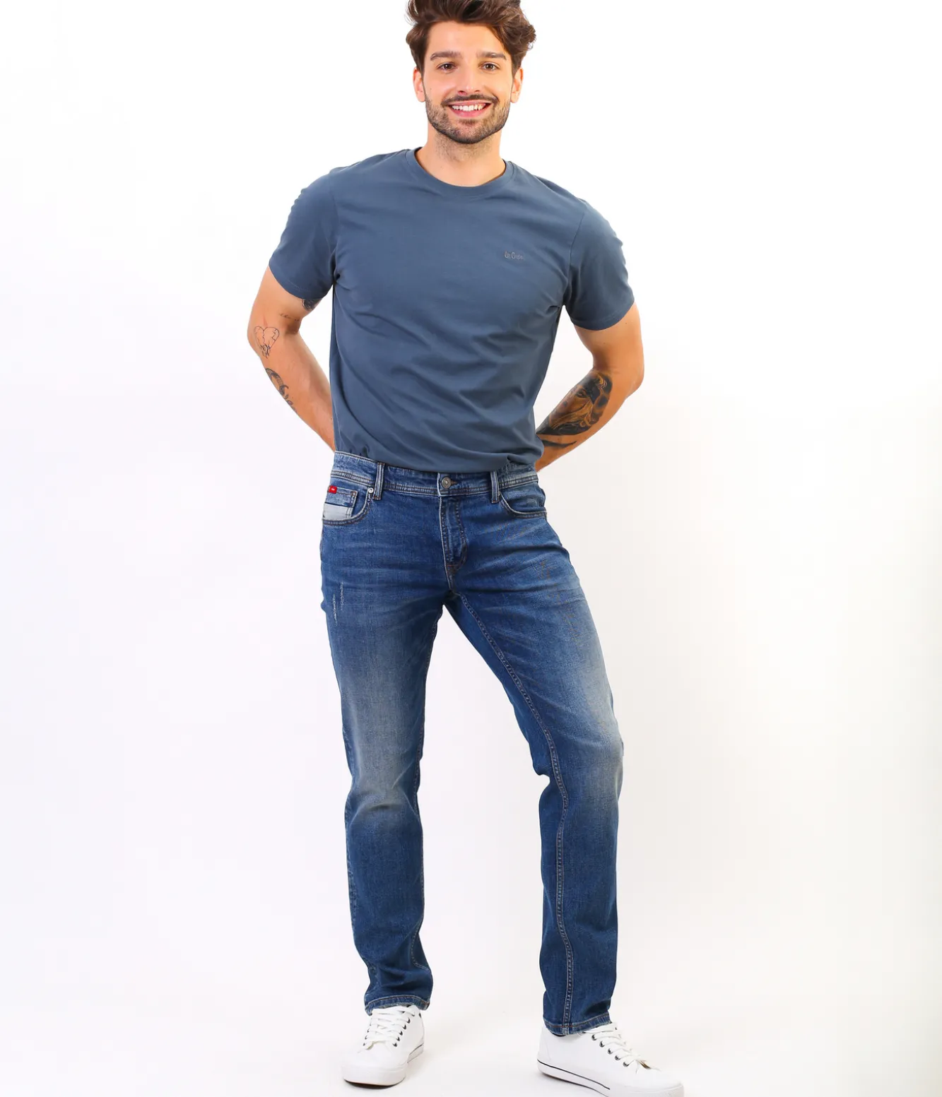 Jeansy męskie slim JAMES 2506 DESTROYED
