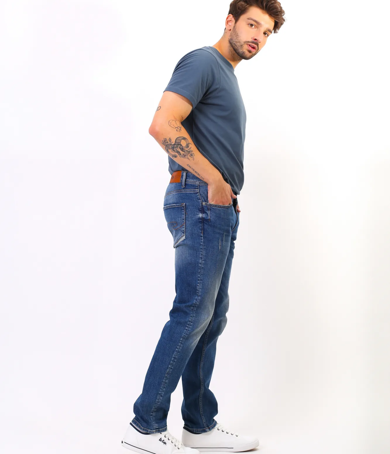 Jeansy męskie slim JAMES 2506 DESTROYED