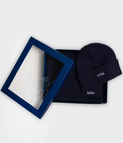 Komplet z kaszmirem unisex czapka zimowa i szalik 9011 NAVY