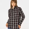 Koszula damska oversize w kratę LENA 2489 BLACK CHECK