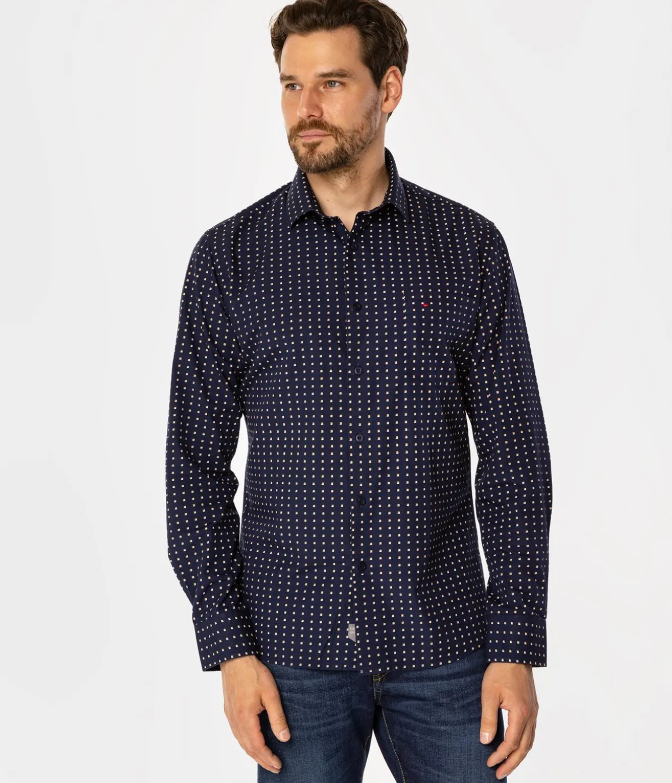 Koszula meska slim z mikroprintem WINDSOR 62MP NAVY