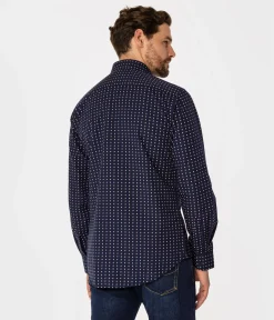 Koszula meska slim z mikroprintem WINDSOR 62MP NAVY