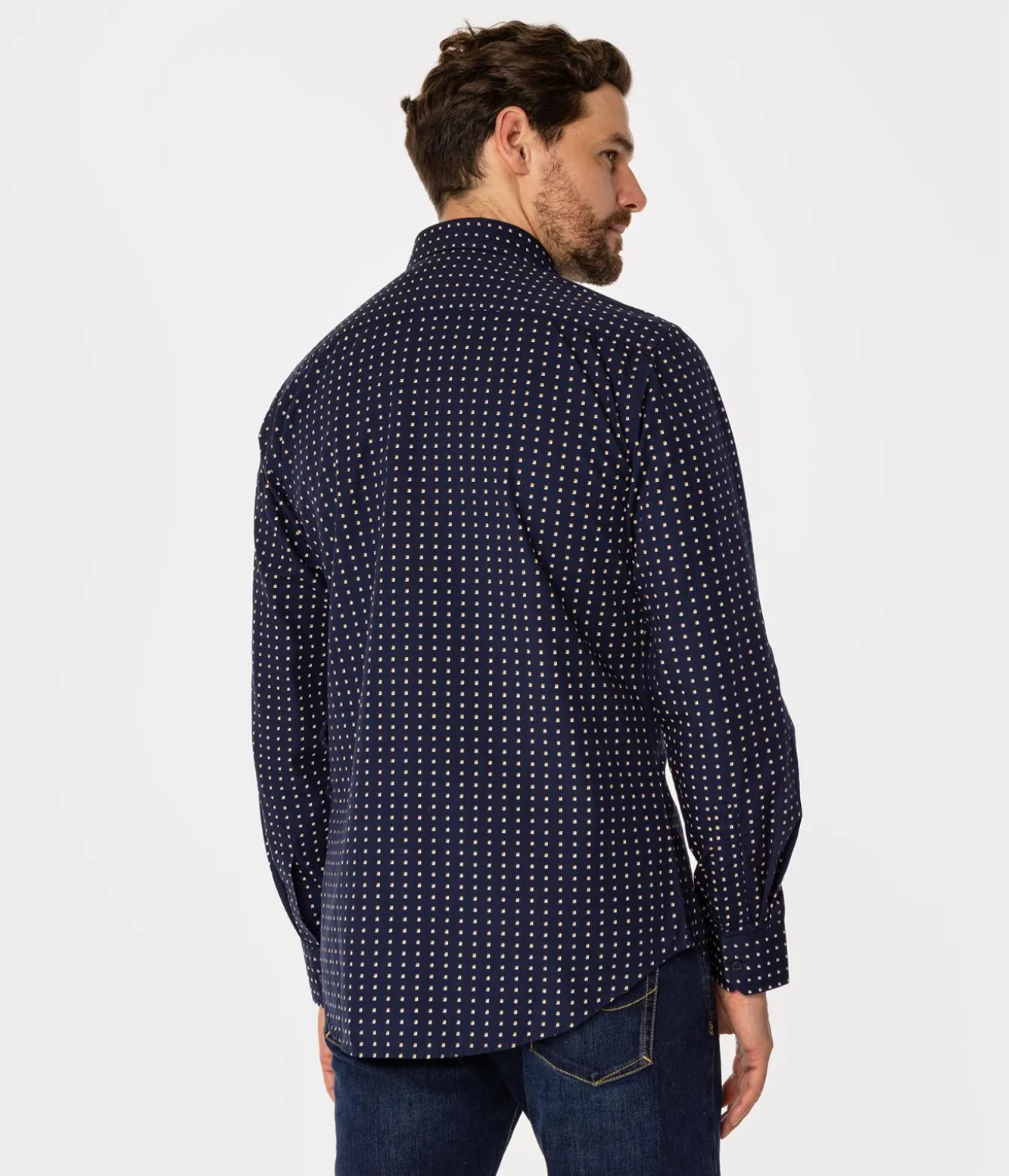 Koszula meska slim z mikroprintem WINDSOR 62MP NAVY
