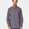 Koszula męska comfort w kratę NEW TENBY 33KZ BROWN