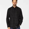 Koszula męska comfort w kratę NEW TENBY 12KZ BLACK