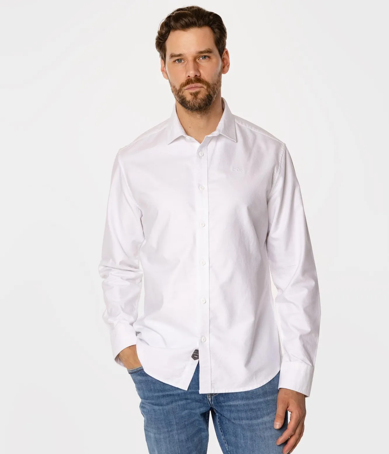 Koszula męska slim LIAM OXFORD WHITE