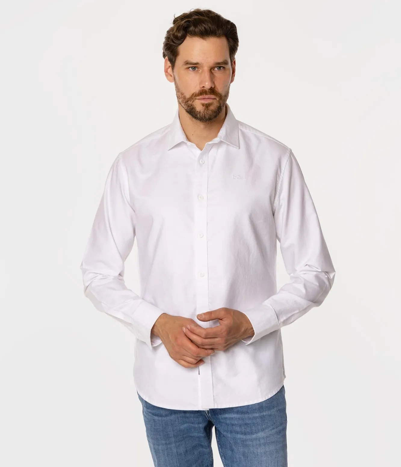 Koszula męska slim LIAM OXFORD WHITE