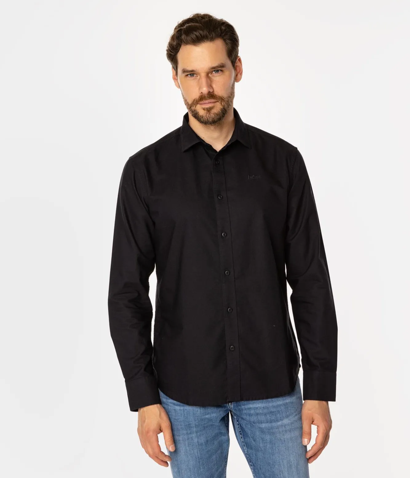 Koszula męska slim LIAM OXFORD BLACK