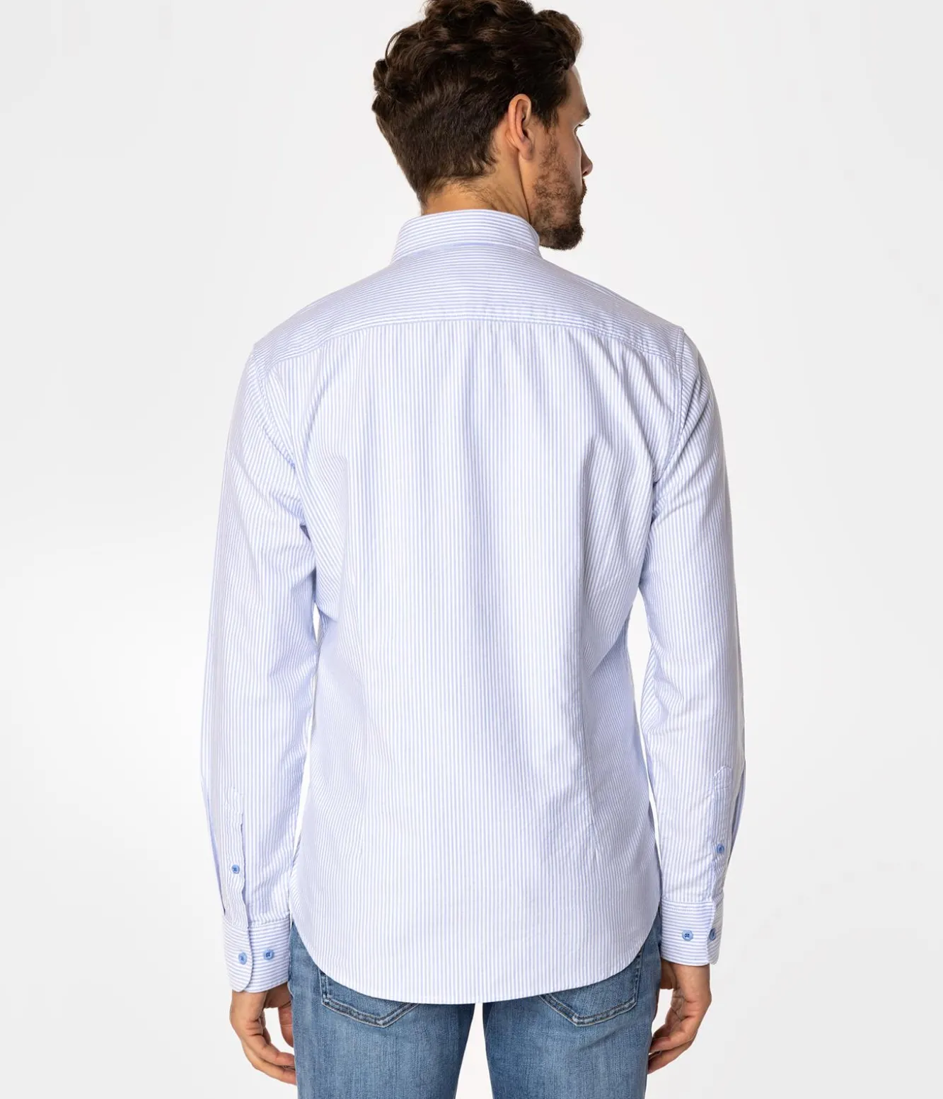 Koszula męska slim w paski LIAM OXFORD BLUE STRIPES