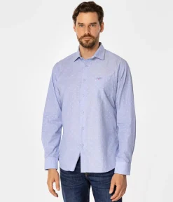 Koszula męska slim z mikroprintem WINDSOR 41MP BLUE