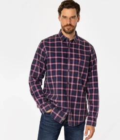 Koszula regular w kratę WILL 9307 NAVY INDIGO