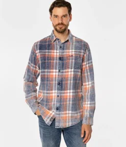 Koszula regular w kratę WILL 9339 ORANGE INDIGO