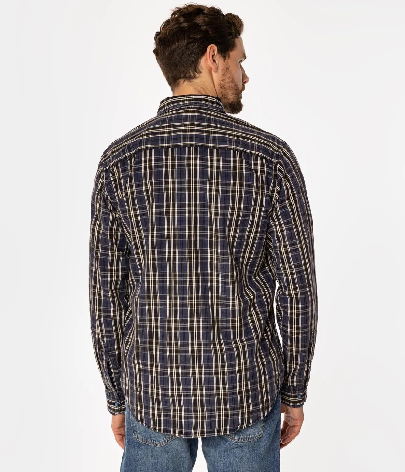 Koszula regular w kratę WILL 9306 NAVY INDIGO