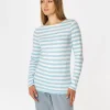 Longsleeve damski w paski HILARY 1080 SKY BLUE