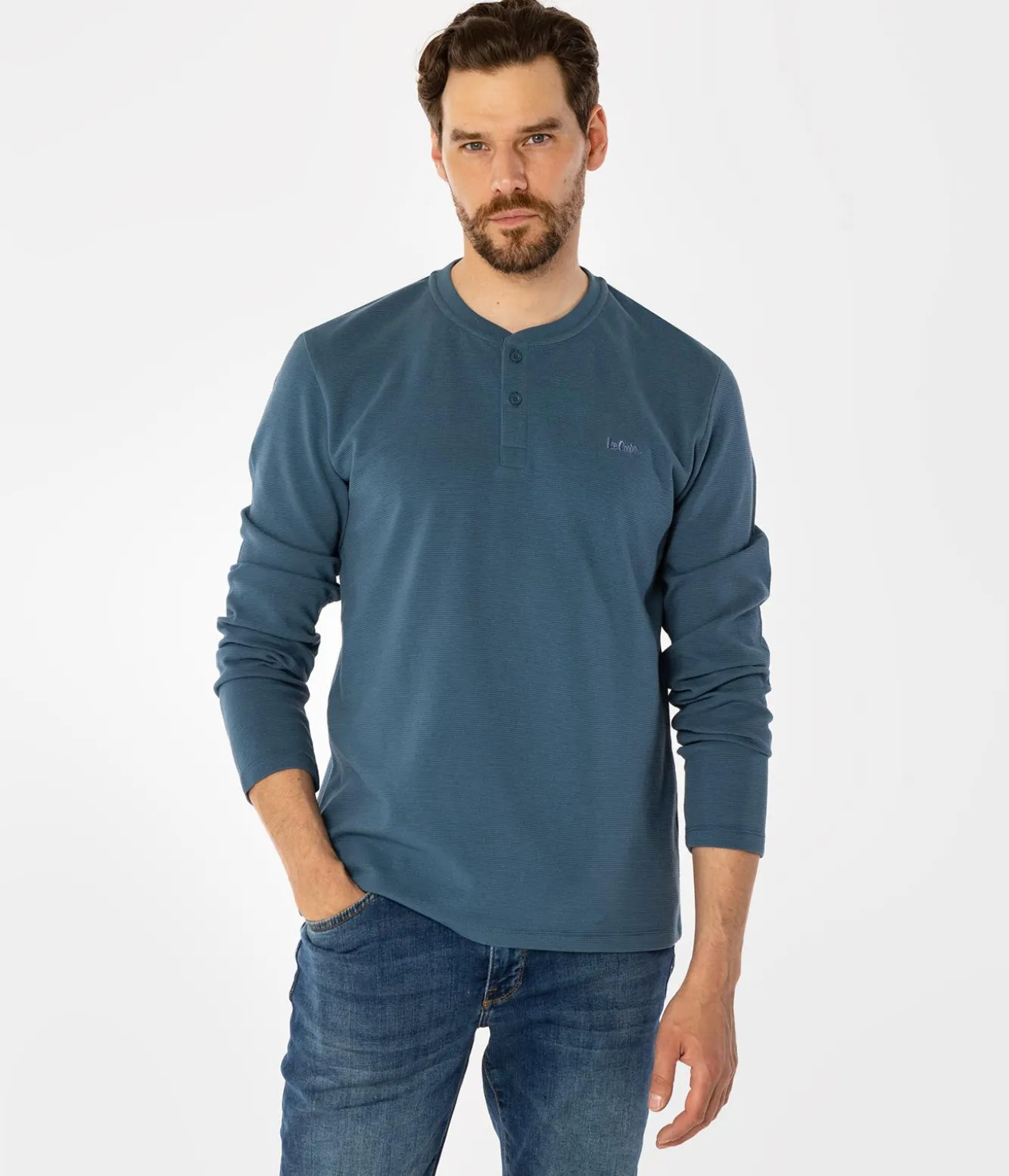 Longsleeve męski LARE 6040 INDIAL TEAL