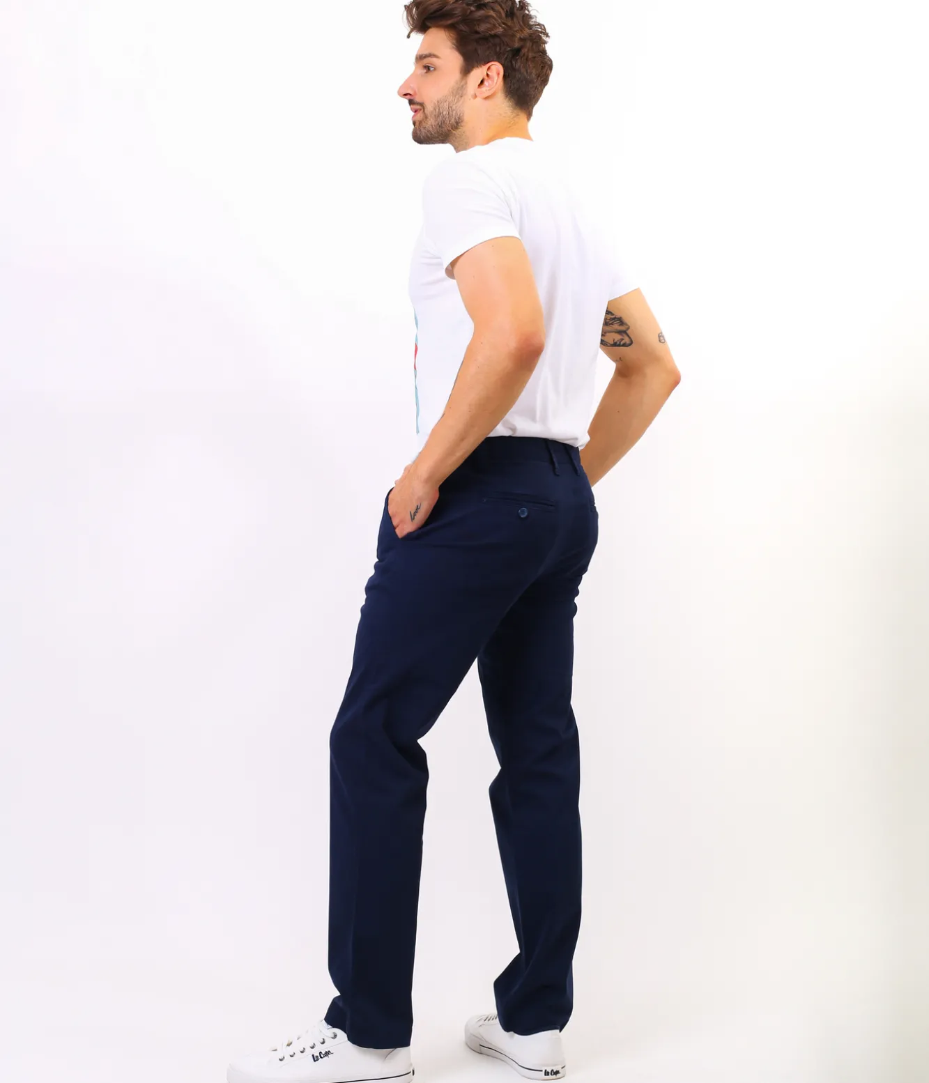 Niedenimowe spodnie męskie GALATA 4023 NAVY BLAZER