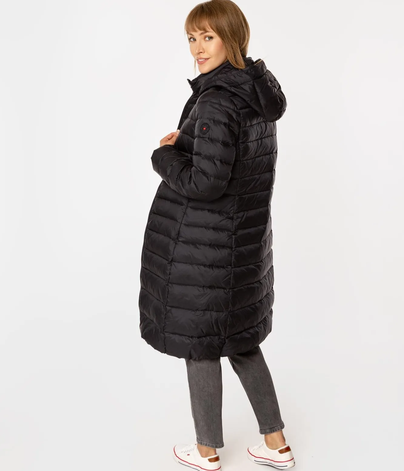 Puchowa kurtka damska z kapturem MELANIE 2532 BLACK