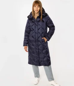 Puchowa kurtka damska z odpinanym kapturem MIRANDA 4617 DRESS BLUE