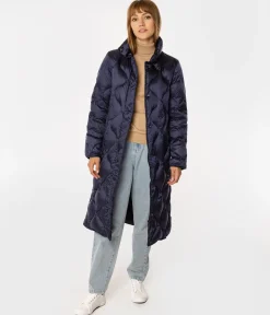 Puchowa kurtka damska z odpinanym kapturem MIRANDA 4617 DRESS BLUE