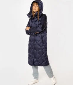 Puchowa kurtka damska z odpinanym kapturem MIRANDA 4617 DRESS BLUE