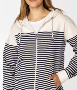 Rozpinana bluza damska z kapturem SAMMIE 4557 STRIPES