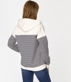 Rozpinana bluza damska z kapturem SAMMIE 4557 STRIPES