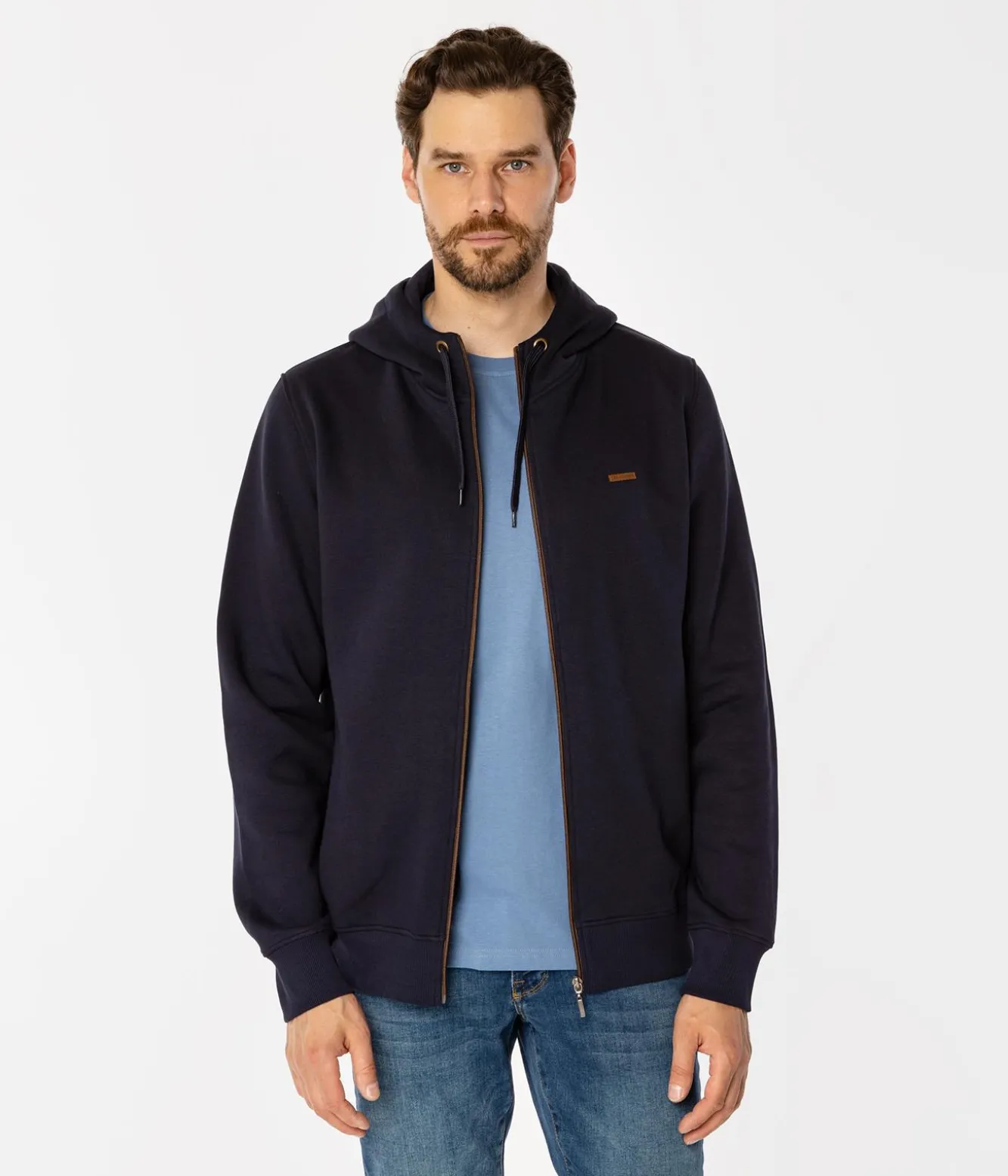 Rozpinana bluza męska z kapturem ZACK 4306 DRESS BLUE