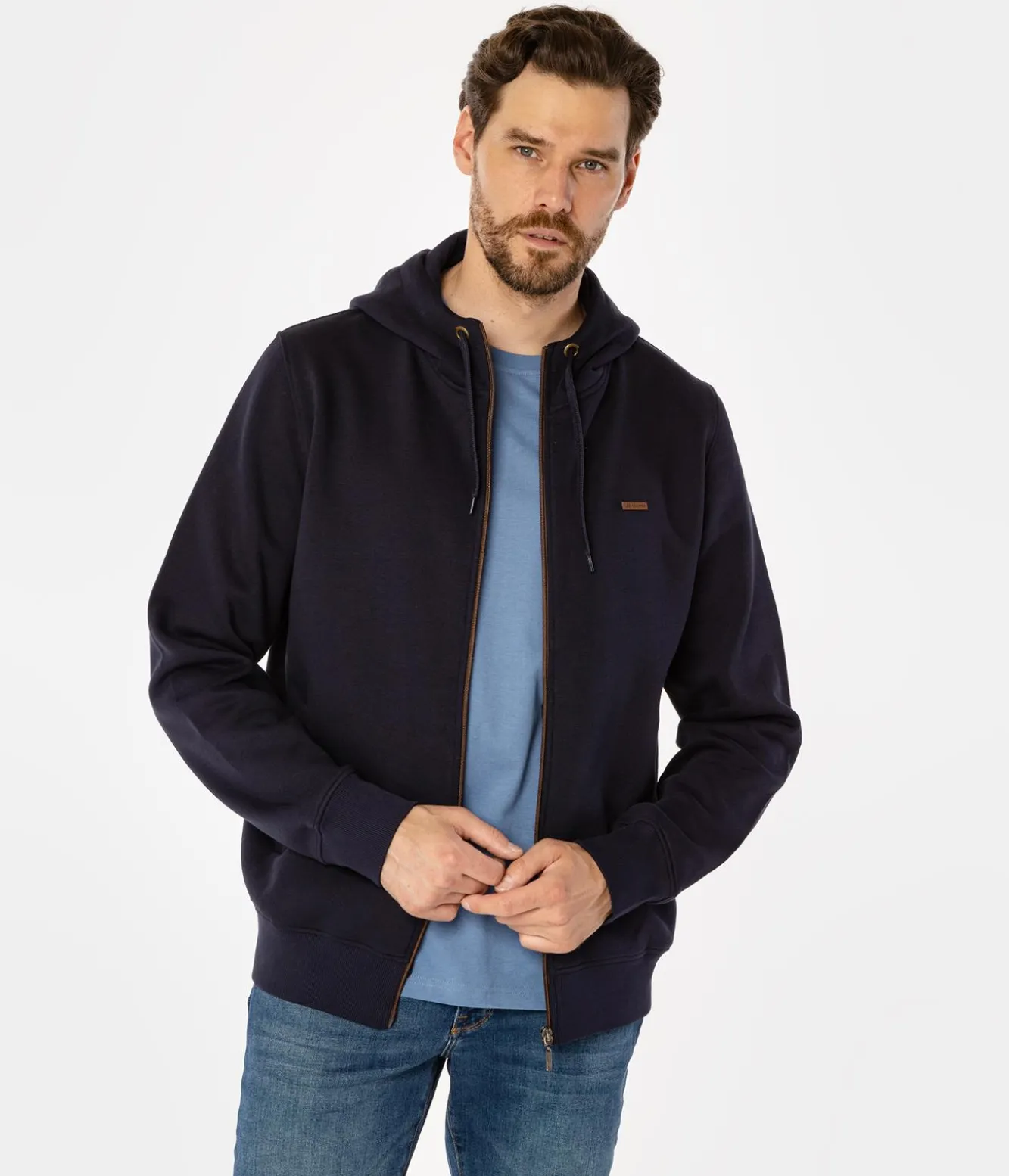 Rozpinana bluza męska z kapturem ZACK 4306 DRESS BLUE