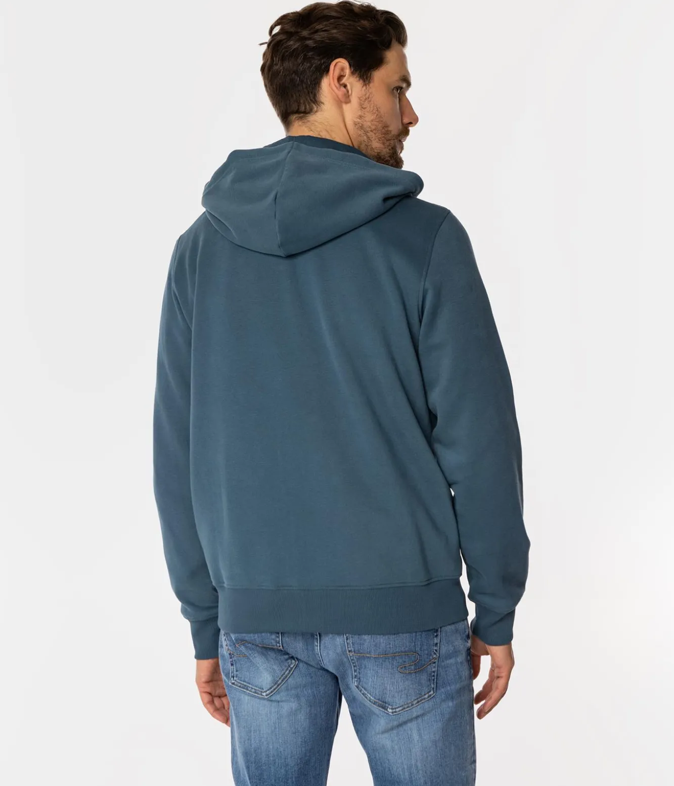 Rozpinana bluza męska z kapturem ZANE 4302 INDIAN TEAL