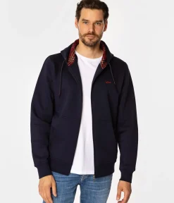 Rozpinana bluza męska z kapturem ALBANO 3010 NAVY BLAZER
